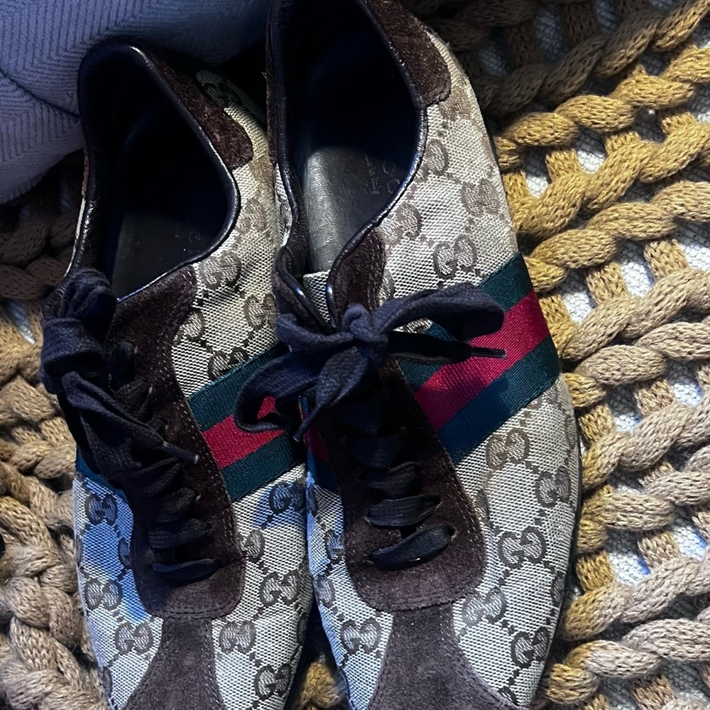 Gucci Men's Brown and Black Sneakers